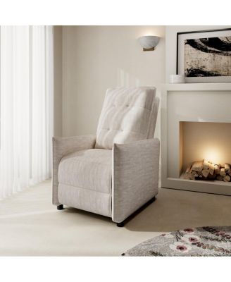 Chenille Fabric Manual Push Back Recliner Chair