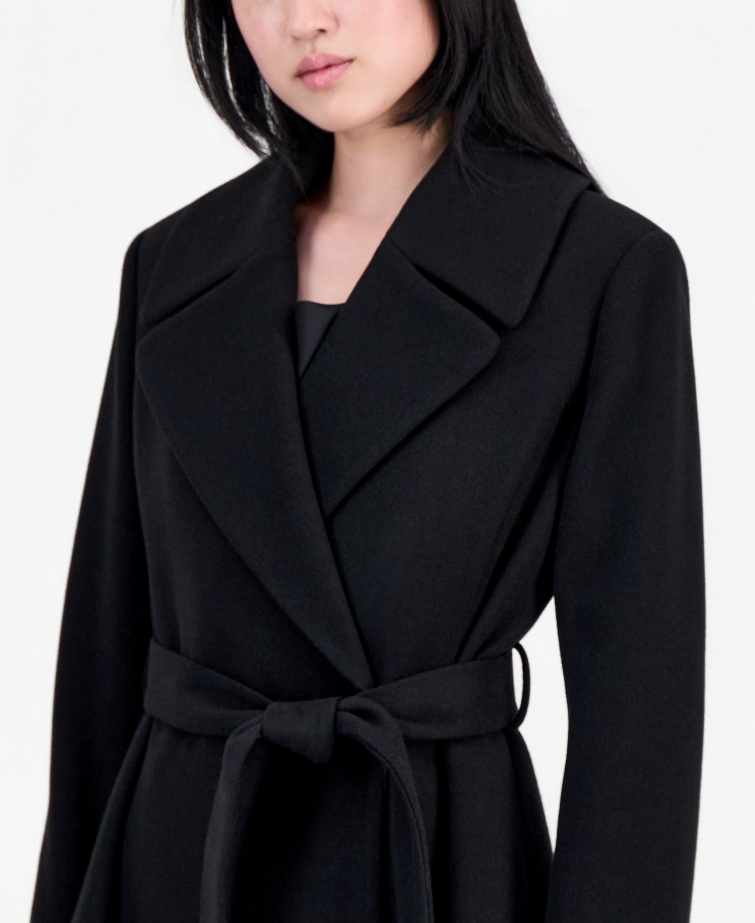Women's Double-Breasted Belted Bow Back Coat