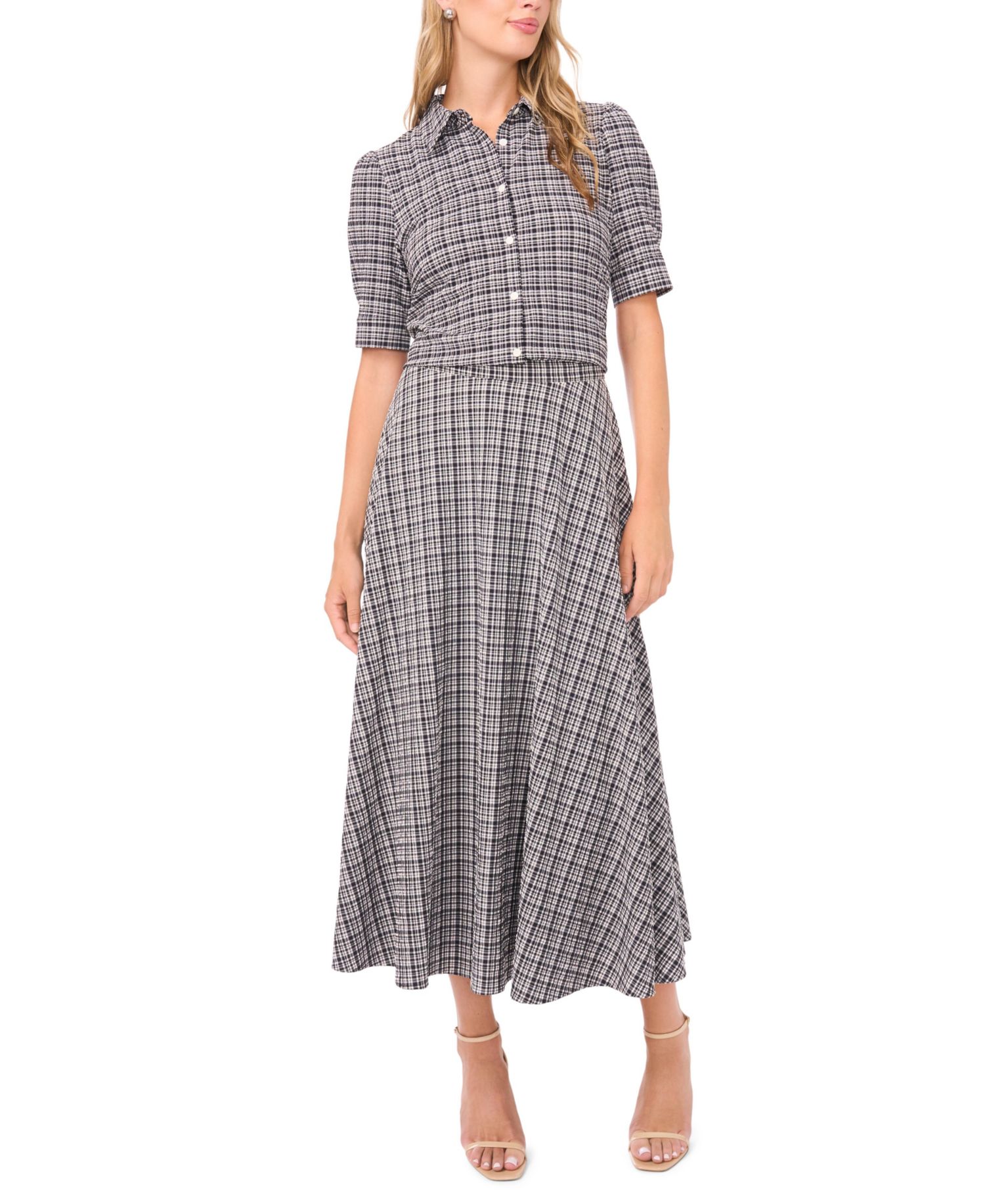 Women's Puff-Shoulder Button-Down Shirt