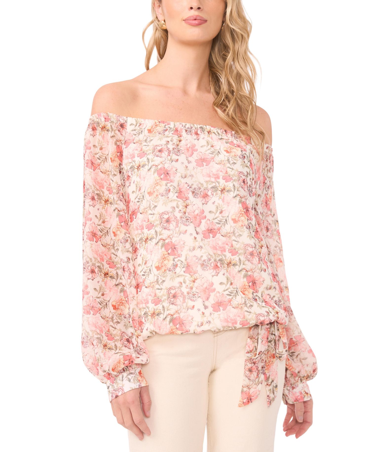 Women's Off-The-Shoulder Printed Blouse