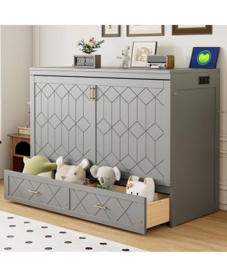 Murphy Bed with Drawer, Sockets and USB Ports