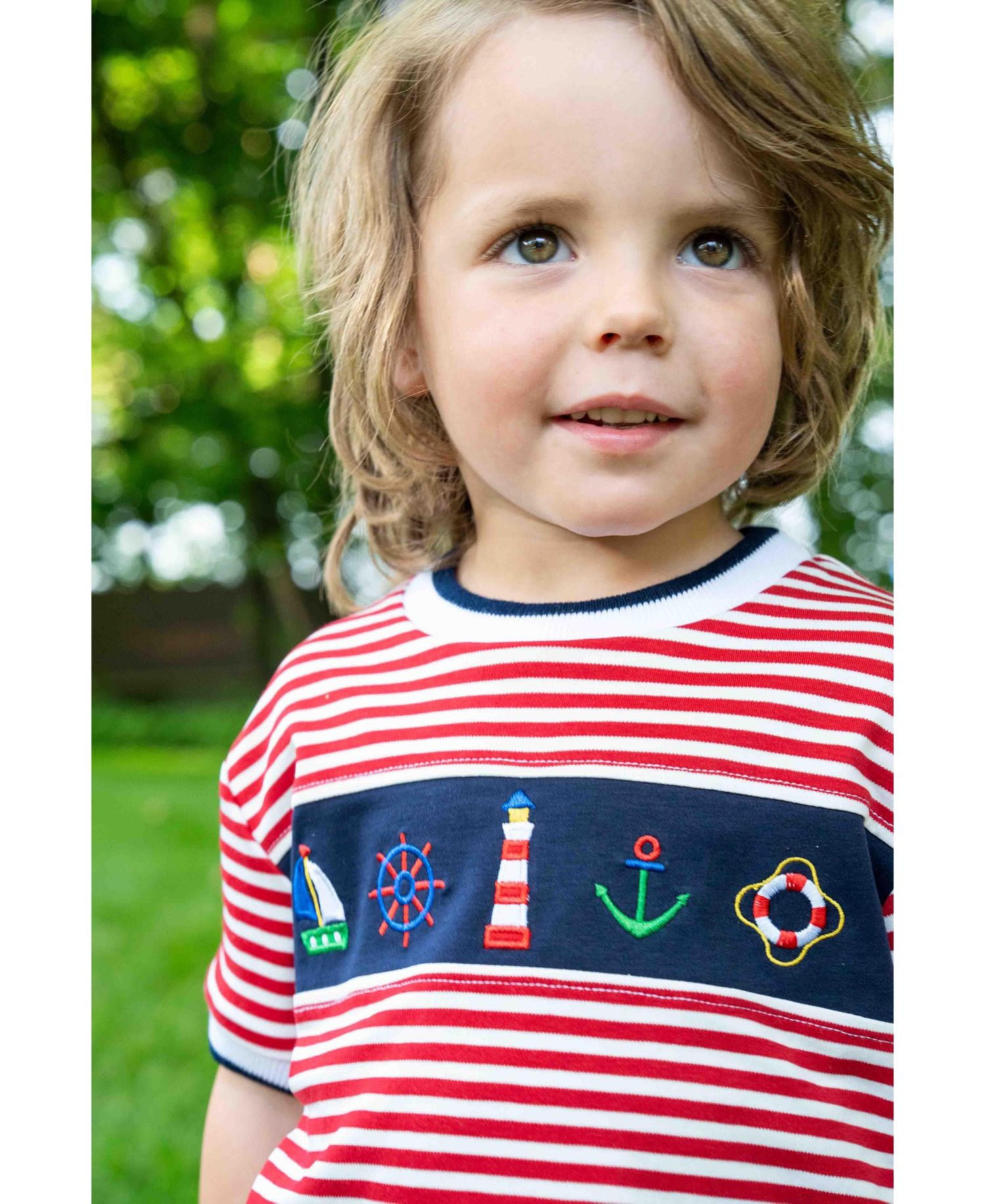 Little Boys Knit Short Set With Nautical Applique