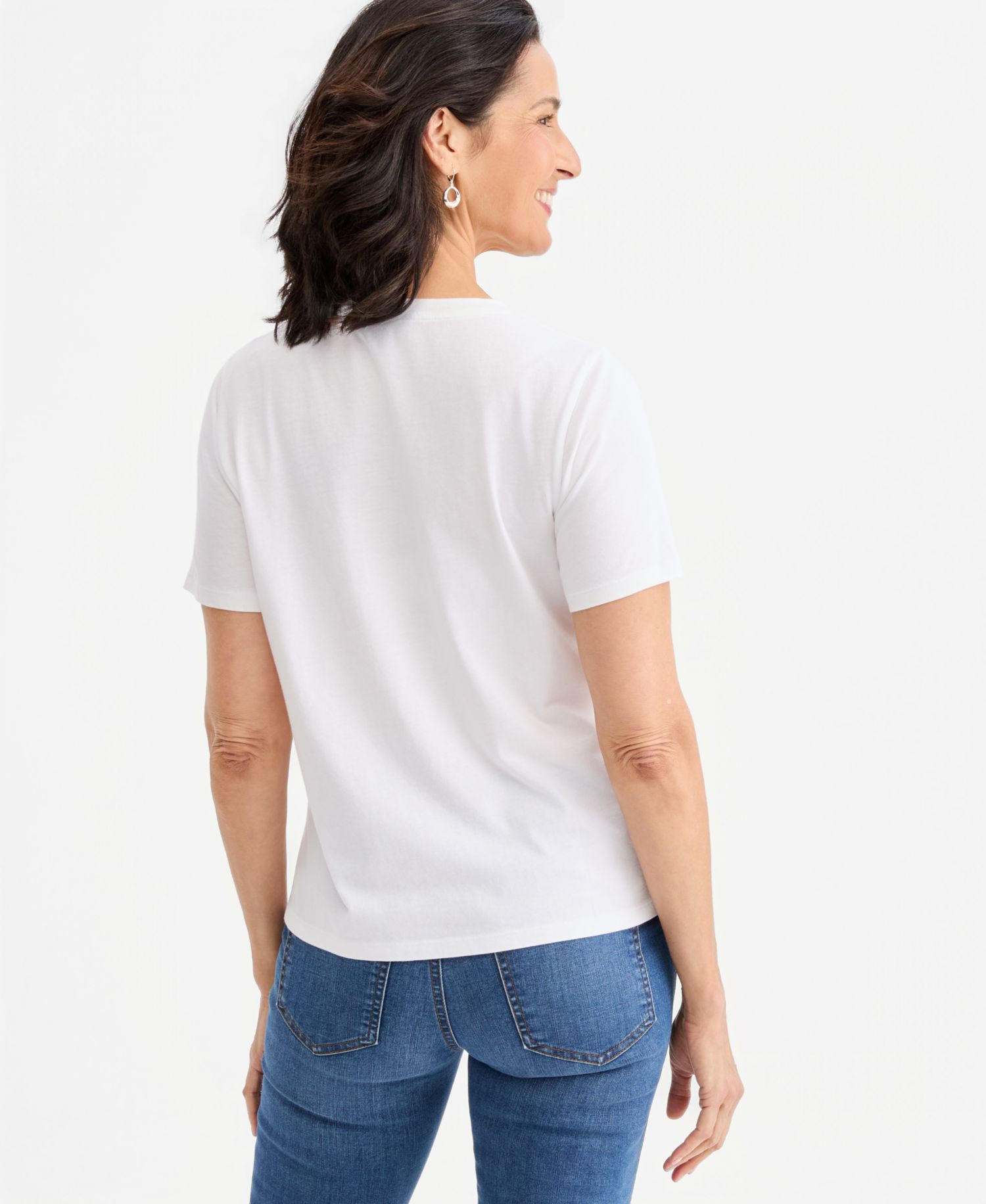 Petite Short-Sleeve Appliqu&eacute; T-Shirt