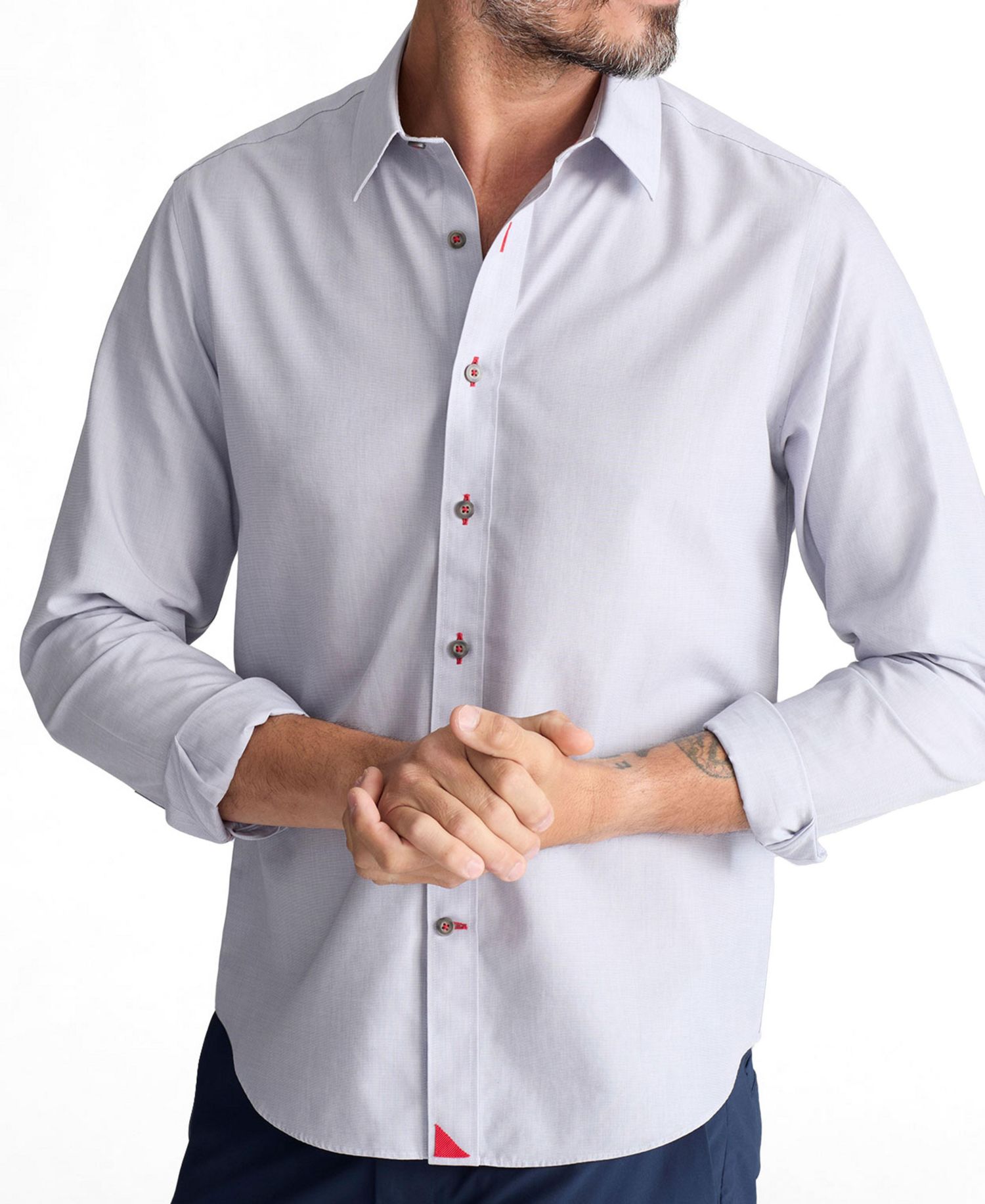 Men's Slim Fit Long Sleeve Wrinkle Free Rubican Shirt