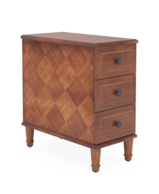 Wood Nightstand with 3 Drawers Fully Assembled Side Table