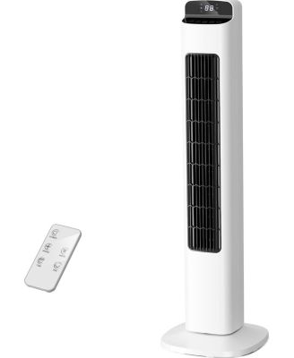 Bladeless Tower Fan with Remote, 5 Speeds