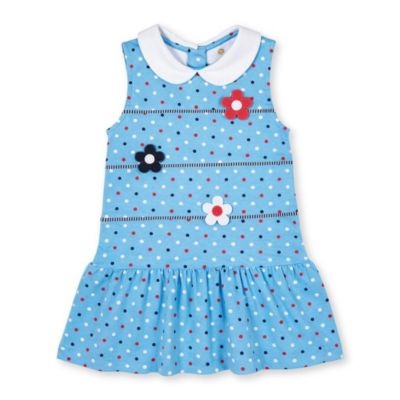 Little Girl Printed Knit Dress With Flowers