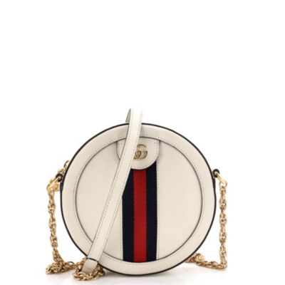 Mini Ophidia Round Shoulder Bag Leather
