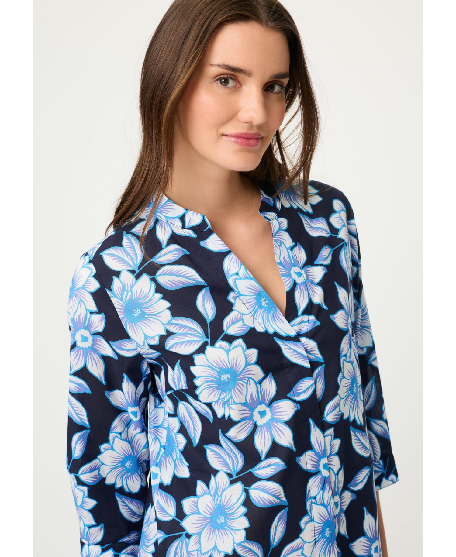 Women's Floral Tunic Shirt Dress