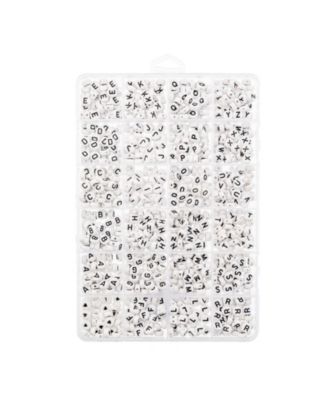 910pcs 4x7mm Assorted Plastic Round Alphabet Letter Beads for DIY Crafts Bracelets Necklaces Jewelry Making Bead Box