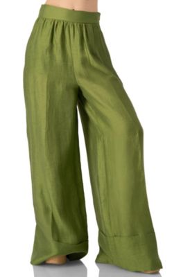 Women's Linen Maxi Wide-Leg Pants