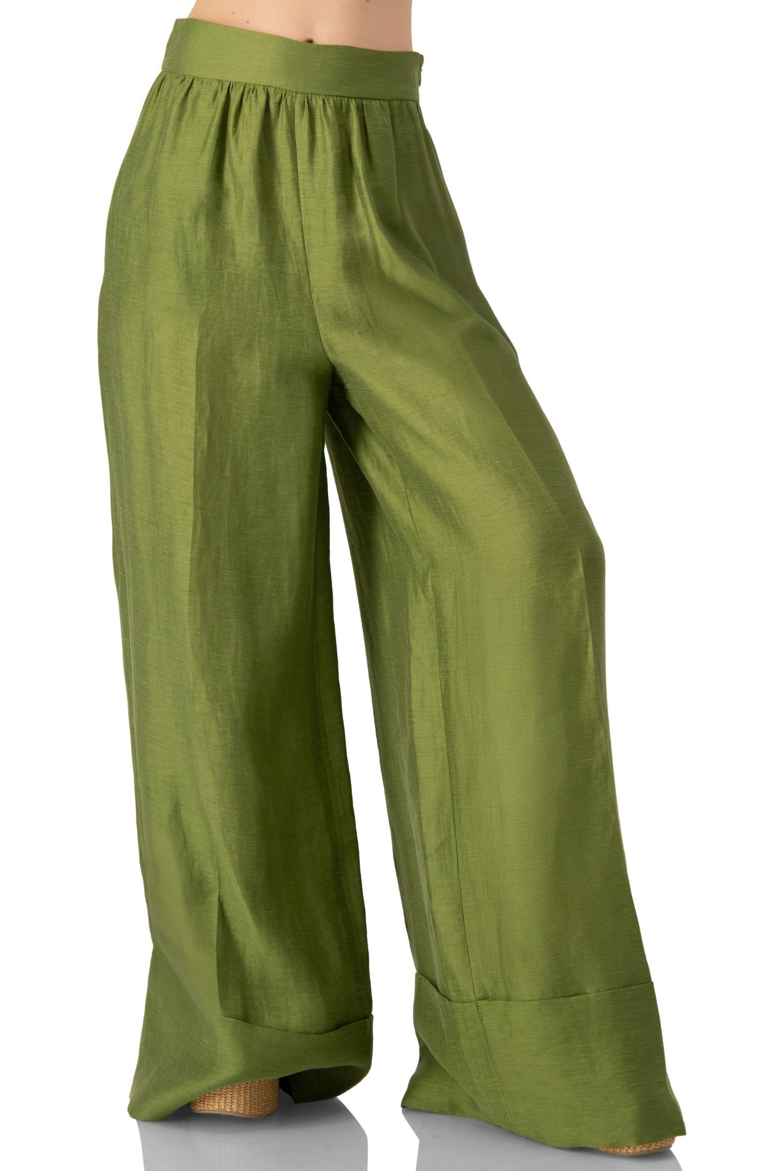 Women's Linen Maxi Wide-Leg Pants