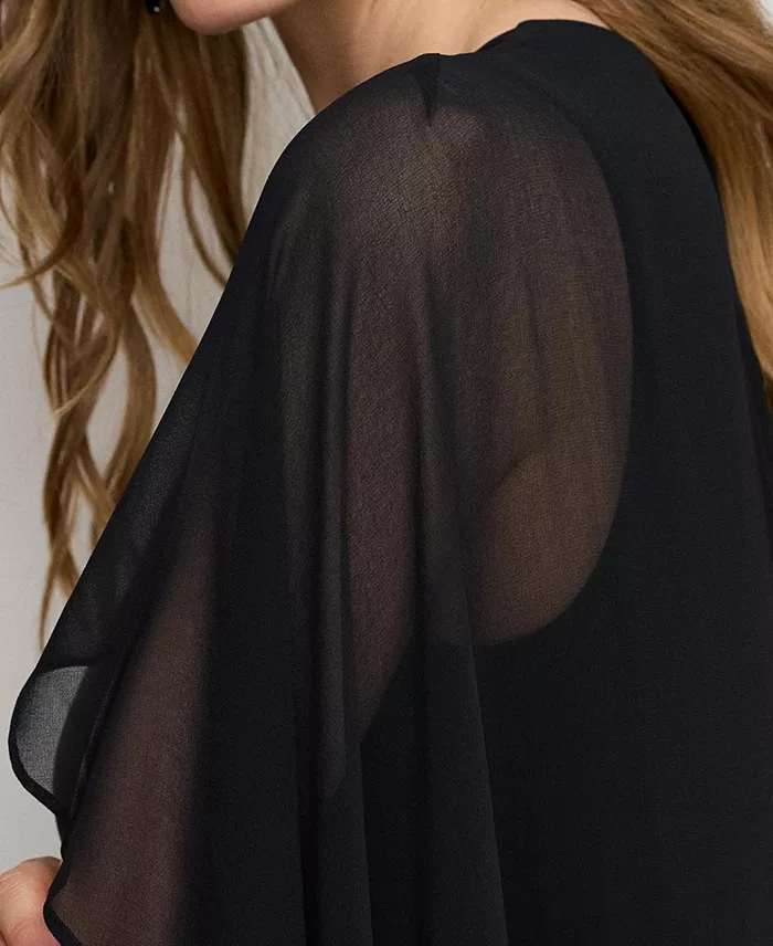 Women's Cape Georgette Gown - thumbnail 9