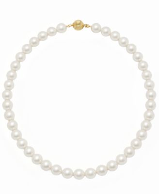 Cultured Freshwater Pearl (8mm) Necklace in 14k Yellow Gold