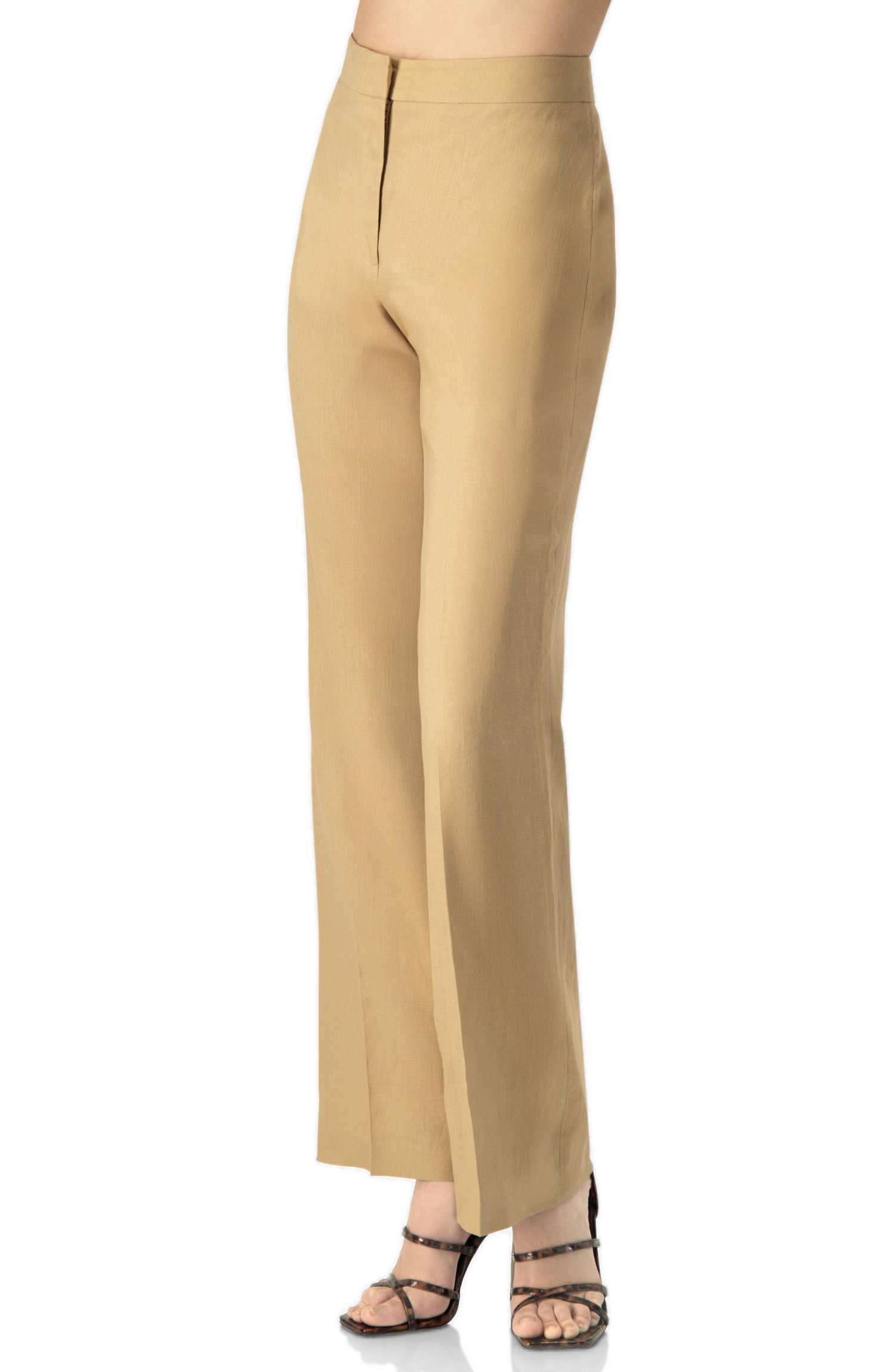 Women's Linen Straight Leg Wide Pants