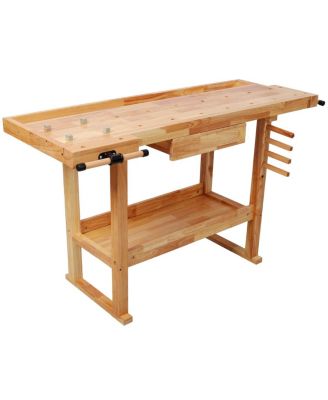 55 inches Wood Workbench, Heavy Duty, 300-Pound Capacity, Storage