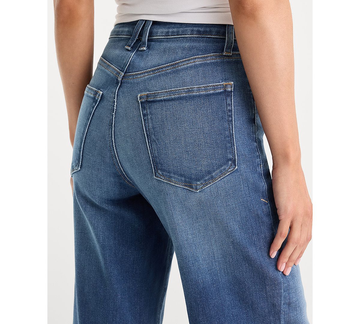 Good American Women's Soft Tech Good Waist Palazzo Ankle Jeans view 5 — MAYCSS fashion products