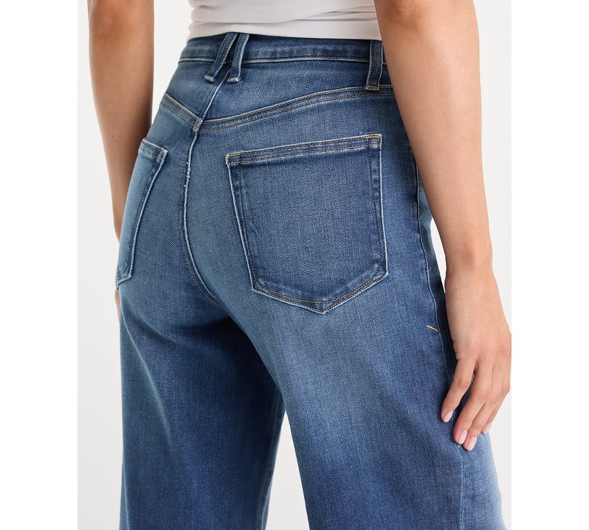 Good American Women's Soft Tech Good Waist Palazzo Ankle Jeans