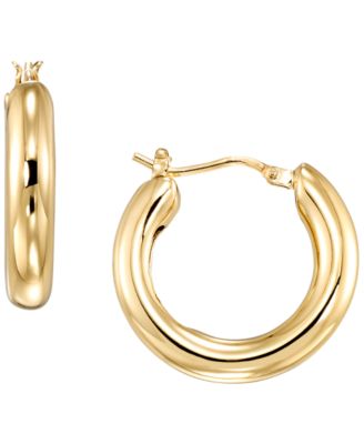 Round Tube Earrings in 10k Yellow Gold