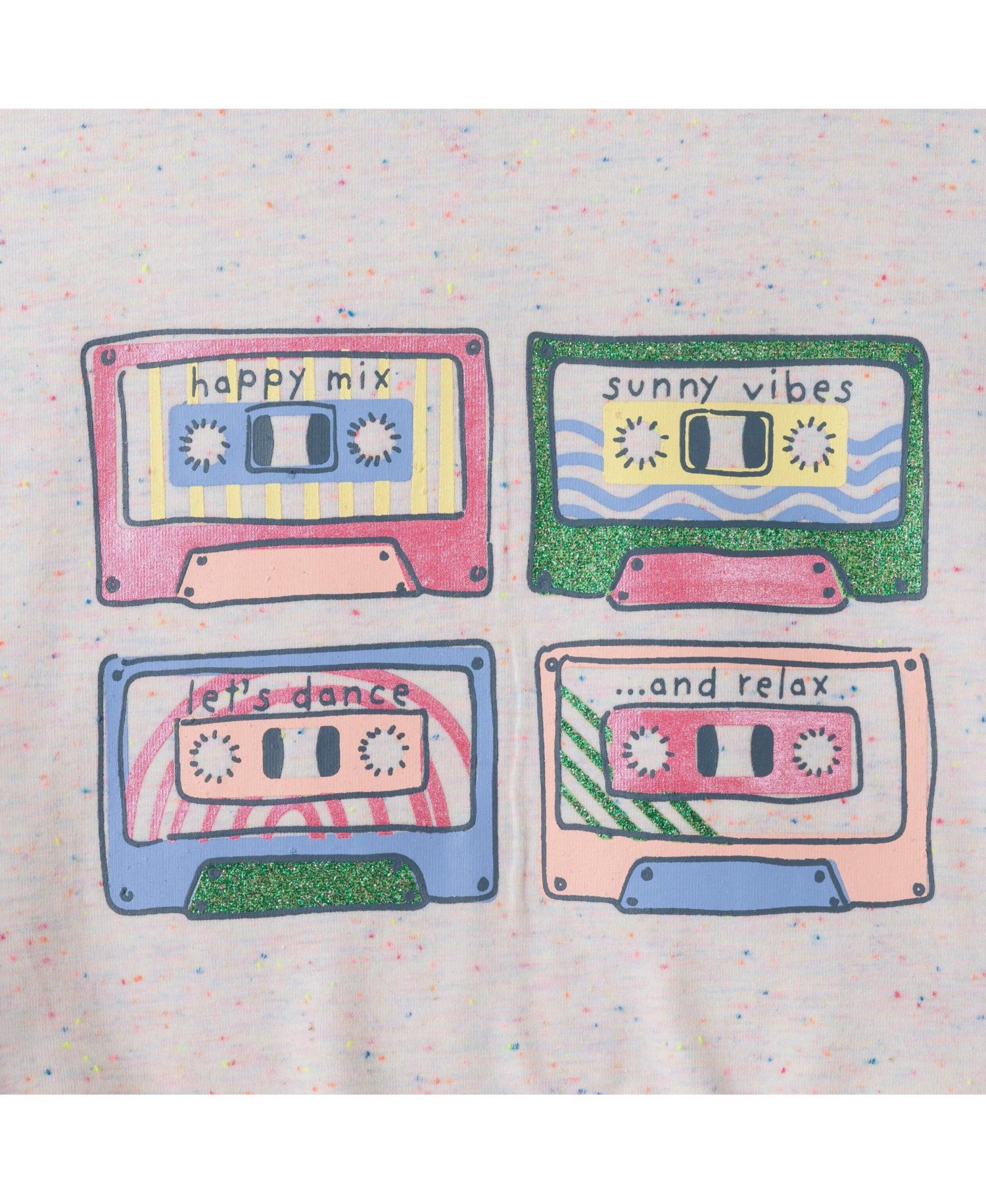 Big Girls White Cassette Tie Front Graphic Tee
