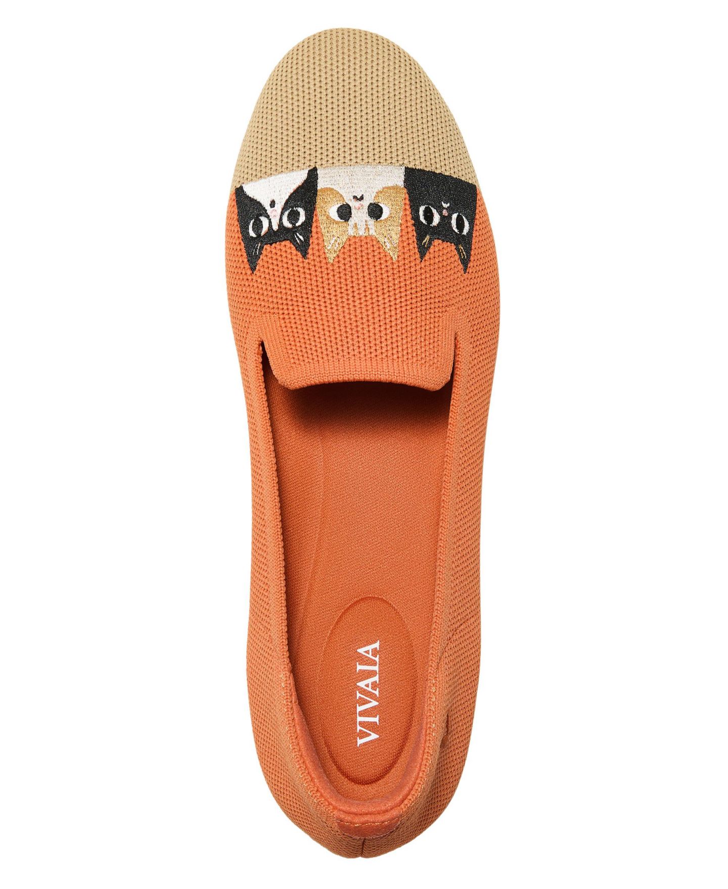 Женские туфли VIVAIA Audrey Round-Toe Slip-on Embroidered, цвет: Абрикосовый / Телесный — фото 5