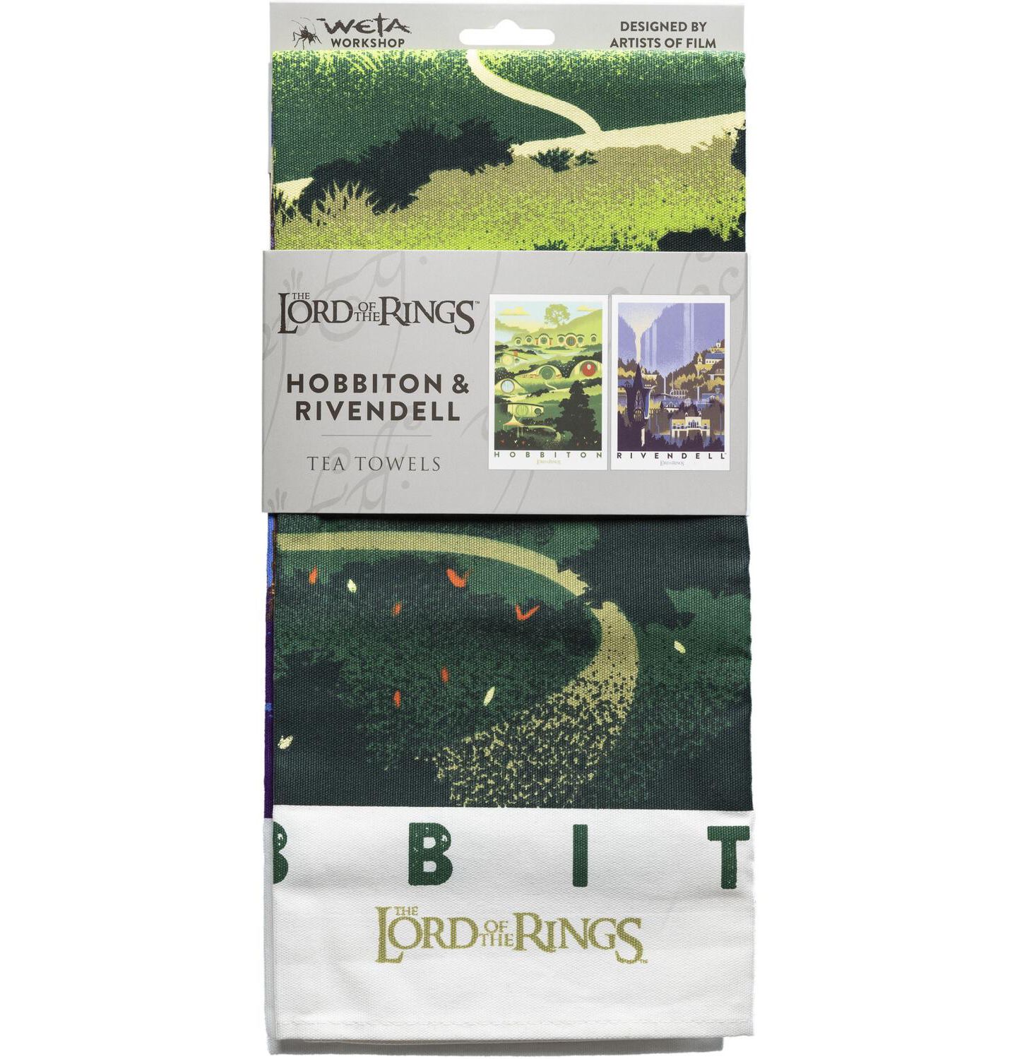 Детские фигурки WETA Workshop The Lord of The Rings Trilogy - Rivendell and Hobbiton Tea Towel 2-Pack — фото 1