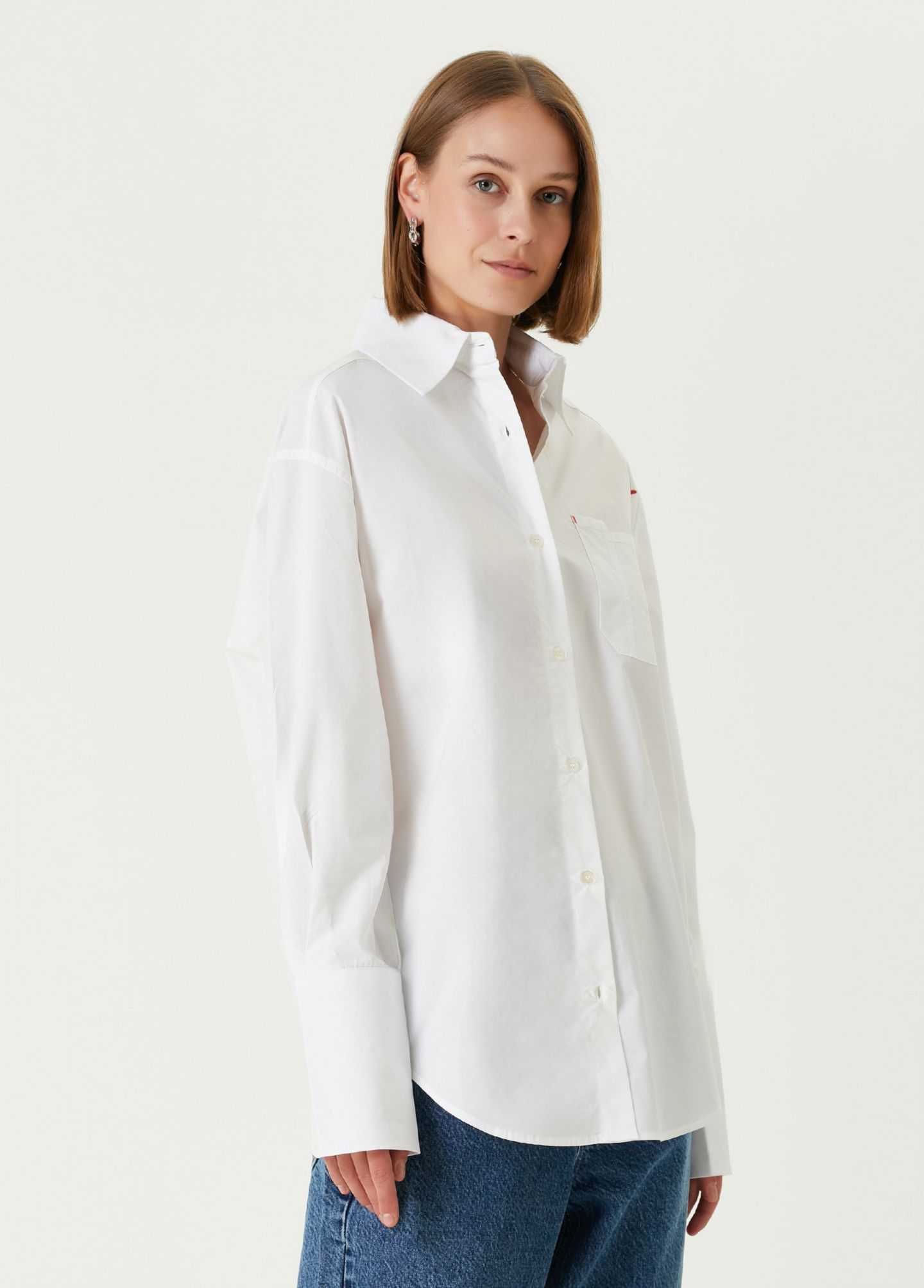 Женская рубашка PCFG Cotton Oversized, цвет: Белый — фото 4