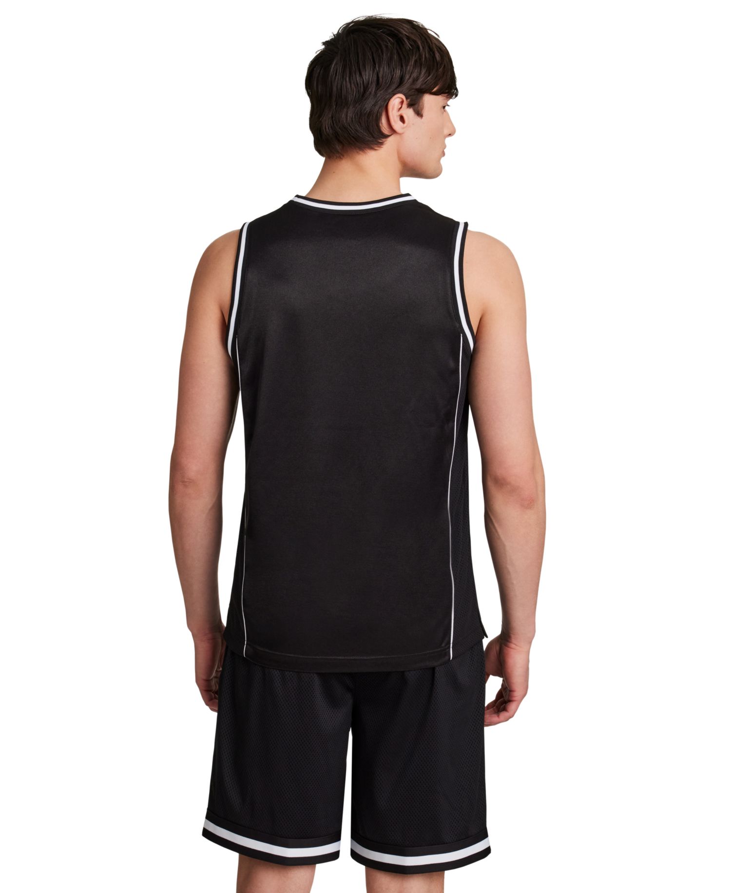 Men's Polyester Basketball Jock Tag Mesh Tank Top T-shirt