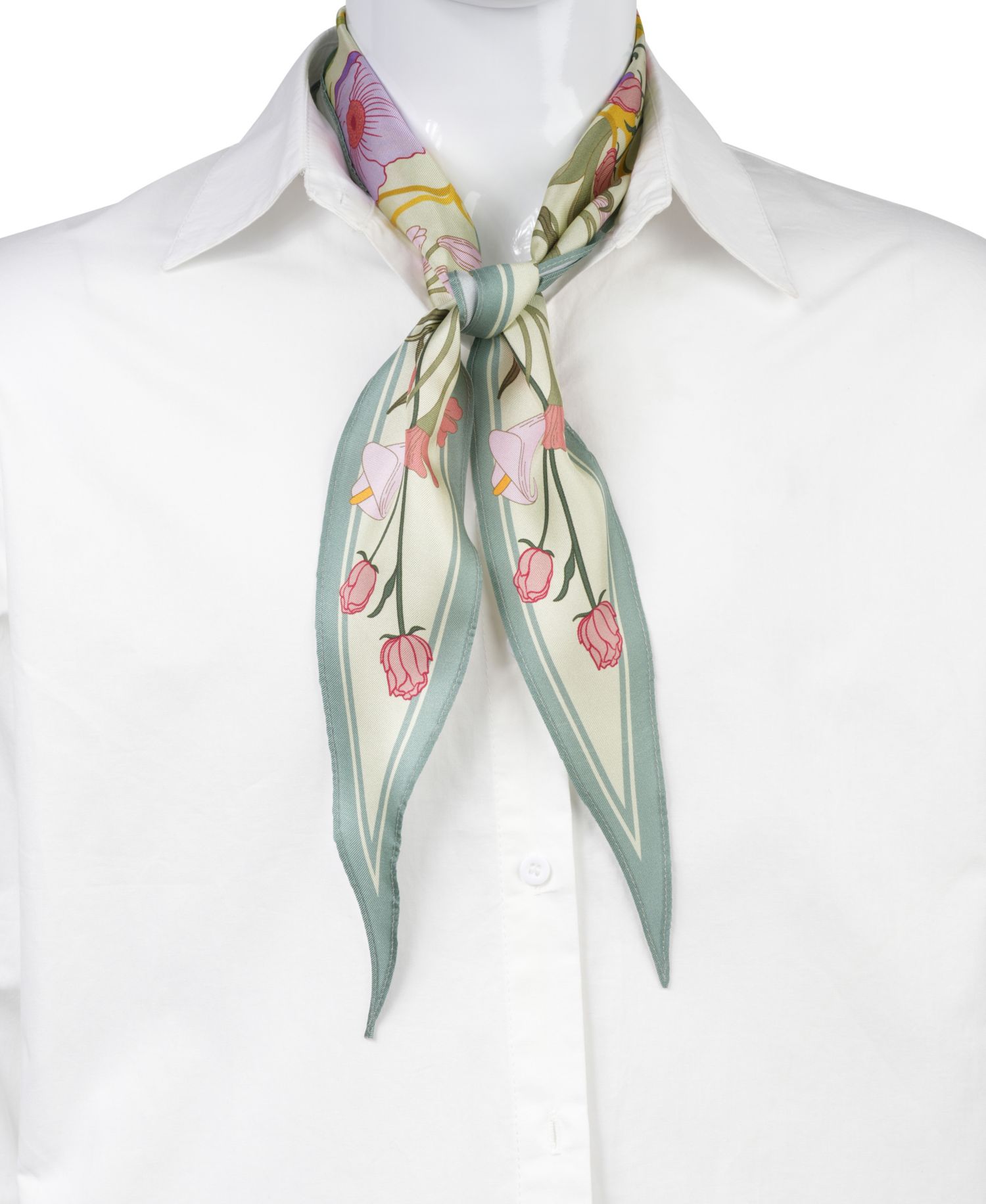 Floral Diamond-Shape Scarf
