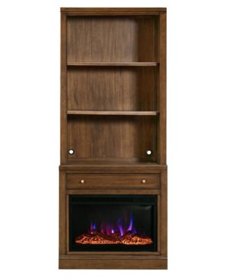 Amren 32" Wood Fireplace Base with Drawer and 2-Door Hutch