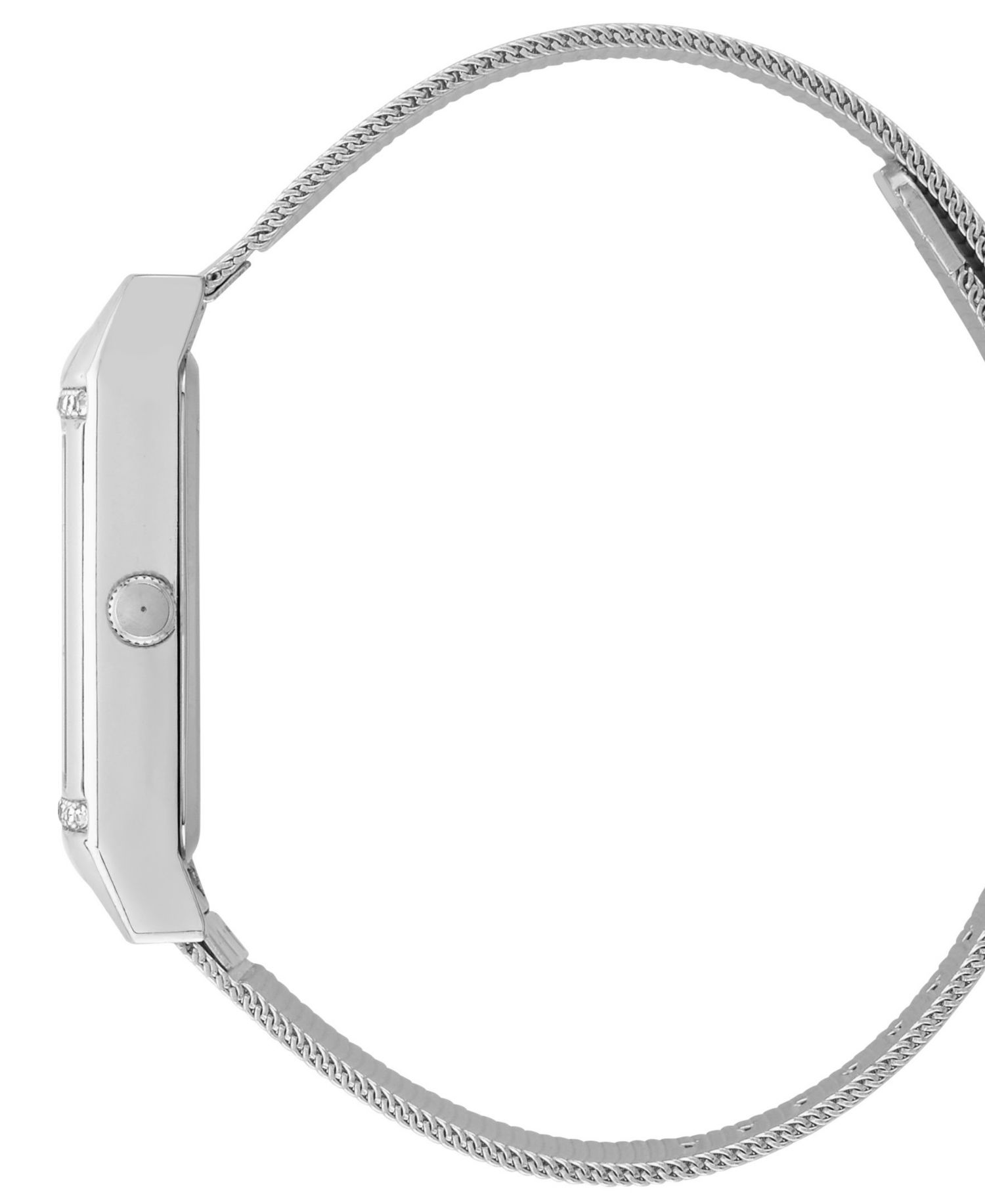 Women's Quartz Rectangle Silver Stainless Steel Watch 23mm