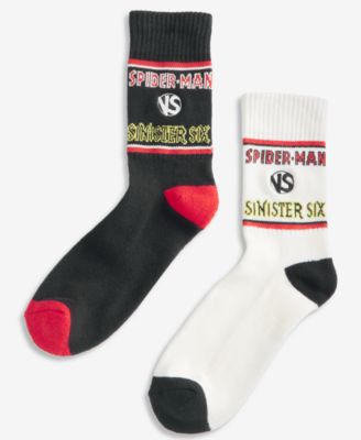 Men's Spider-Man Sinister Six Crew Socks, 2-Pack, Macy's Exclusive