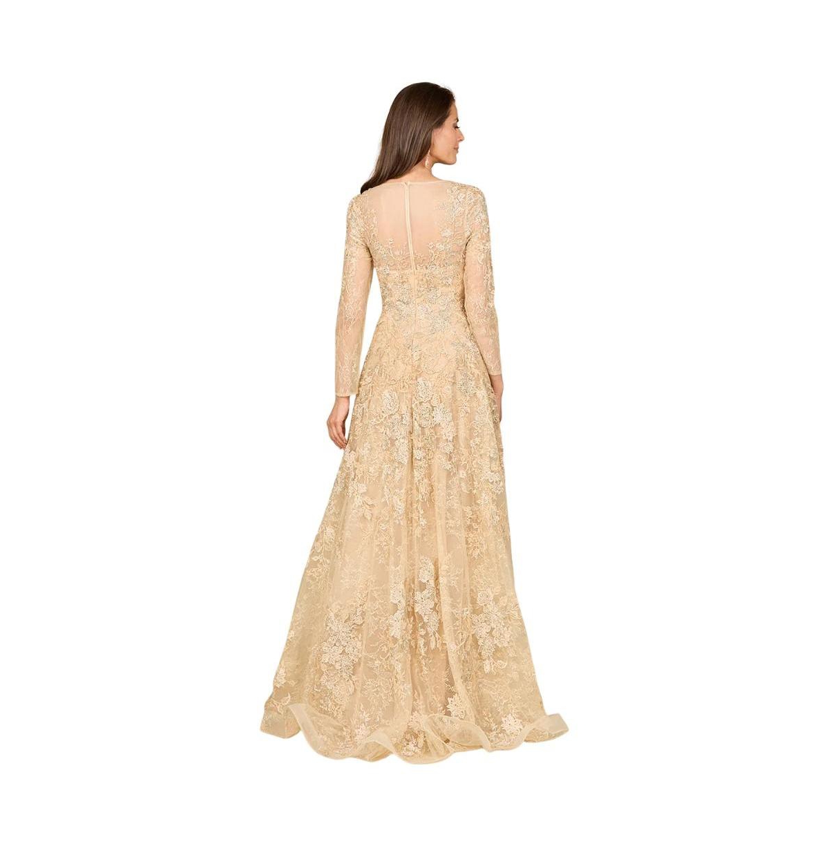 Lara Women's Lace Ballgown with Long Sleeves