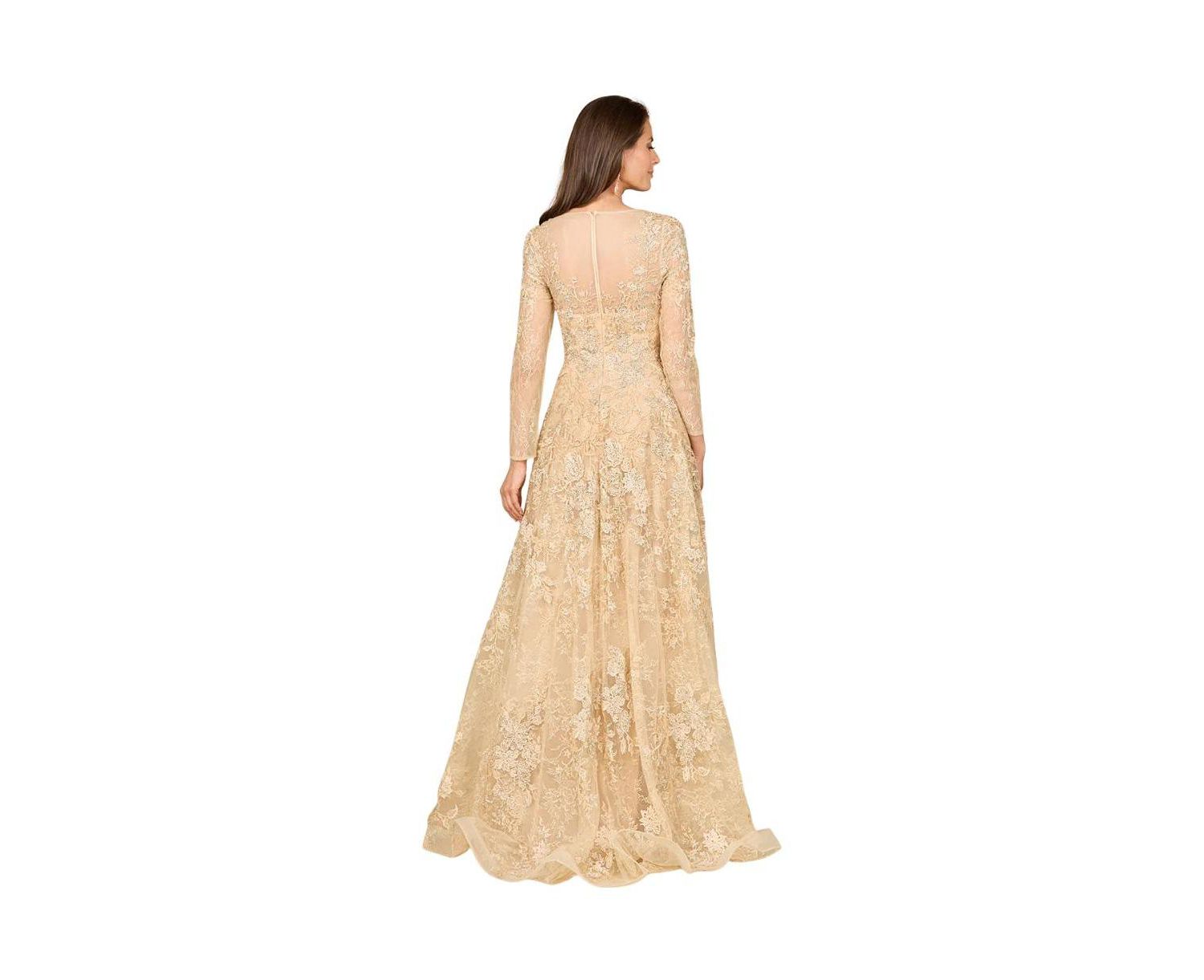 Women's Lace Ballgown with Long Sleeves