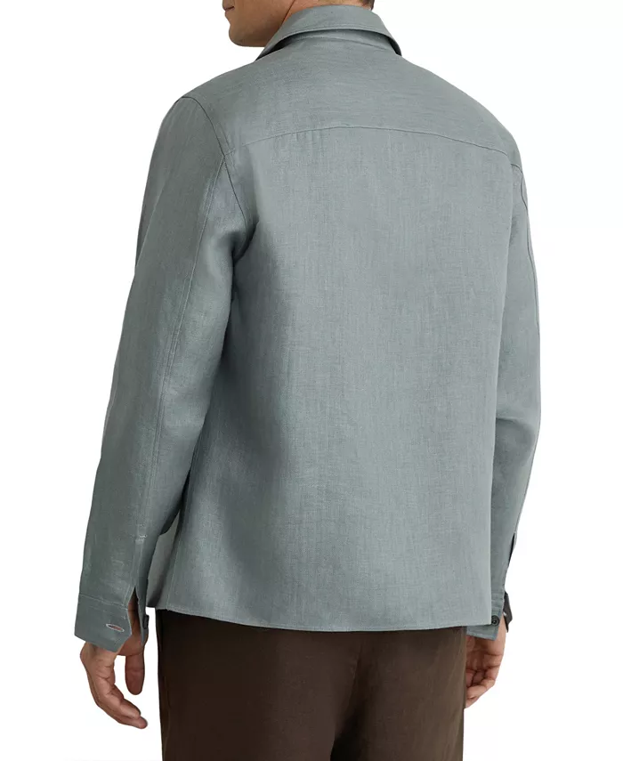 Men's Polasio Herringbone Stripe Overshirt - thumbnail 4