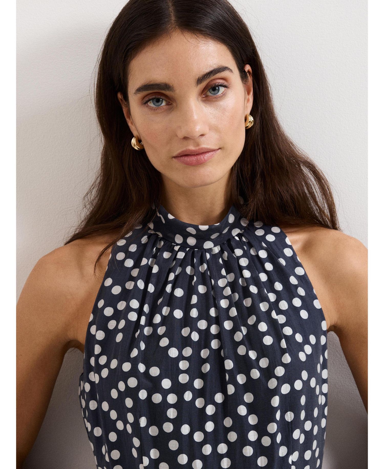 Women's Nita Navy Spot Maxi