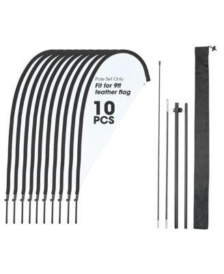 10 Pack 9ft Teardrop Feather Flag Pole Kit for Business Advertising