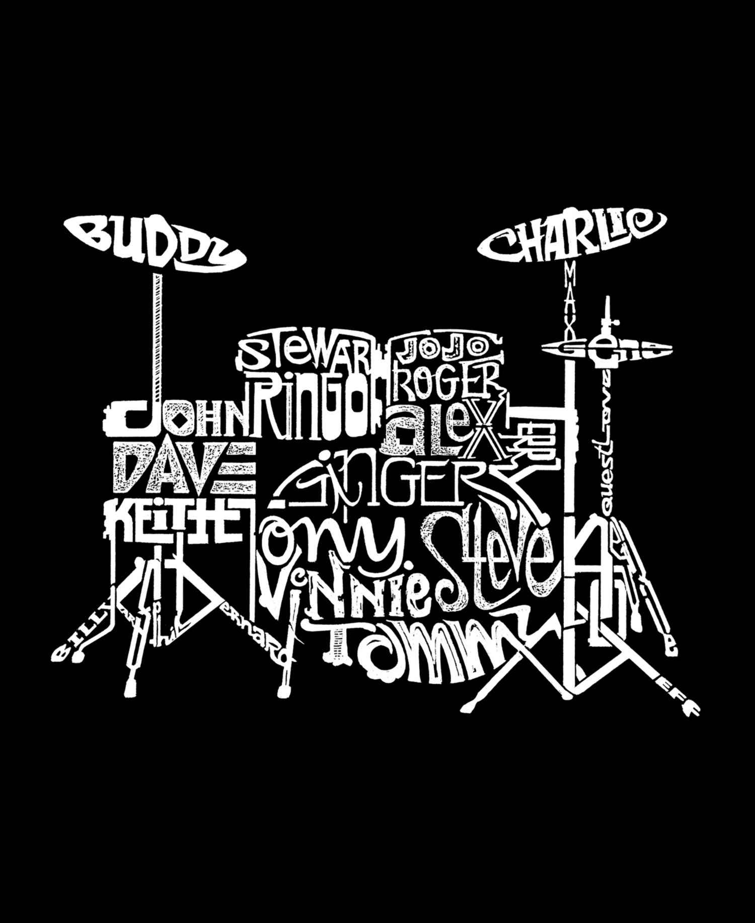 Men's Drum Set Word Art Graphic Tank Top