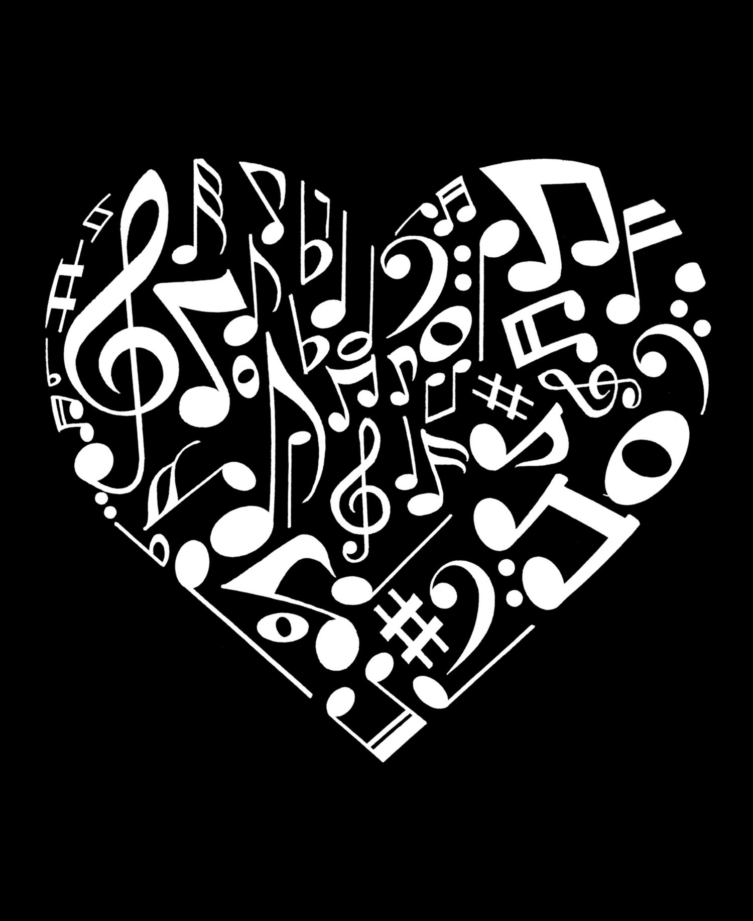 Men's Musical Notes Heart Graphic Tank Top