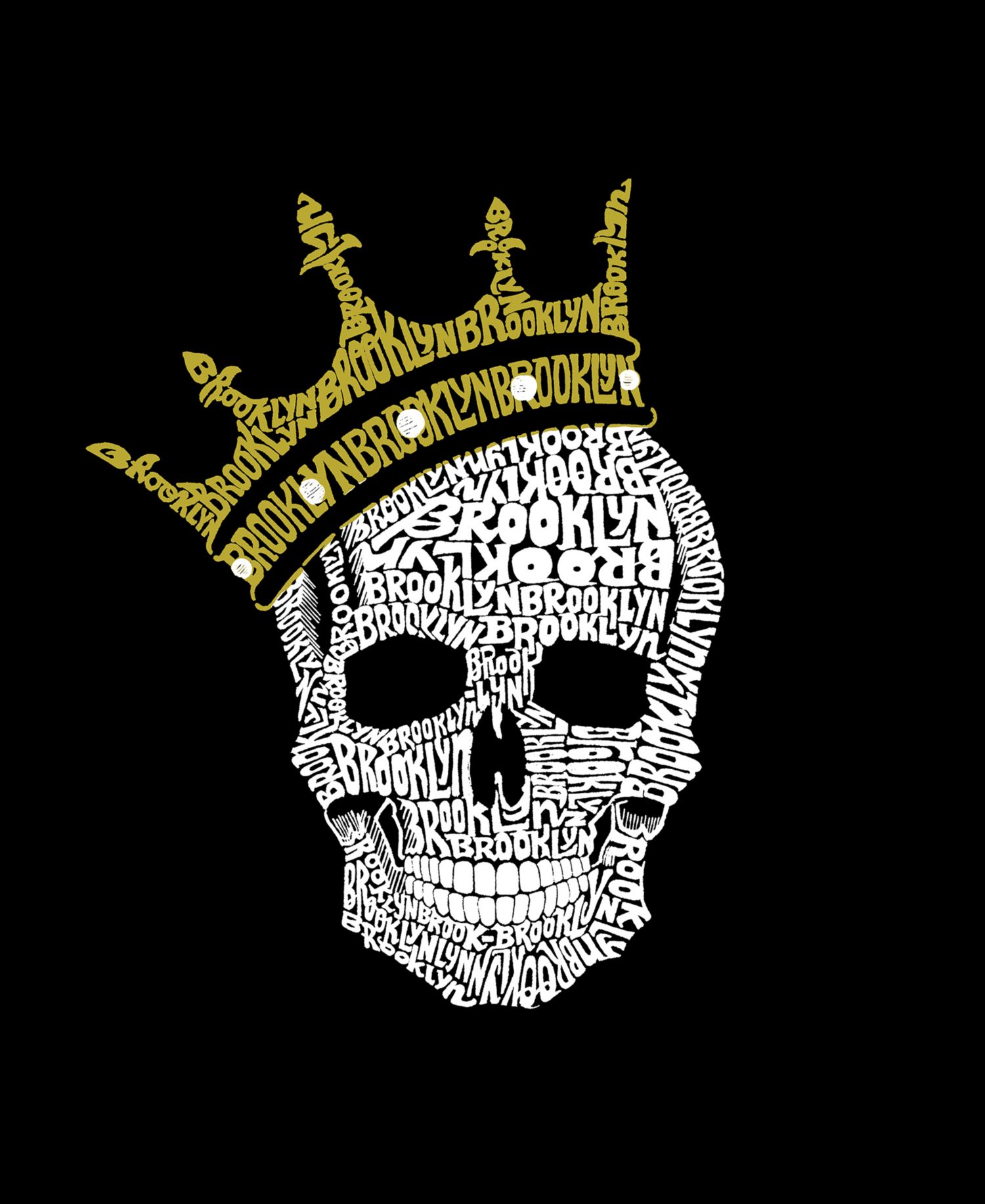 Men's Crowned Skull Word Art Graphic Tank Top