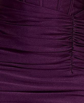 dark purple dress juniors Blondie Nites Dress Juniors 1 Strapless Purple Silver Sequin Clear Gems  Prom