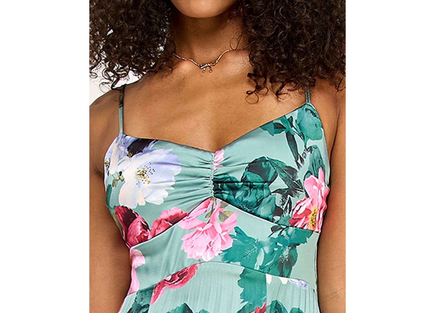 Juniors' Floral Tie-Back Pleated Dress