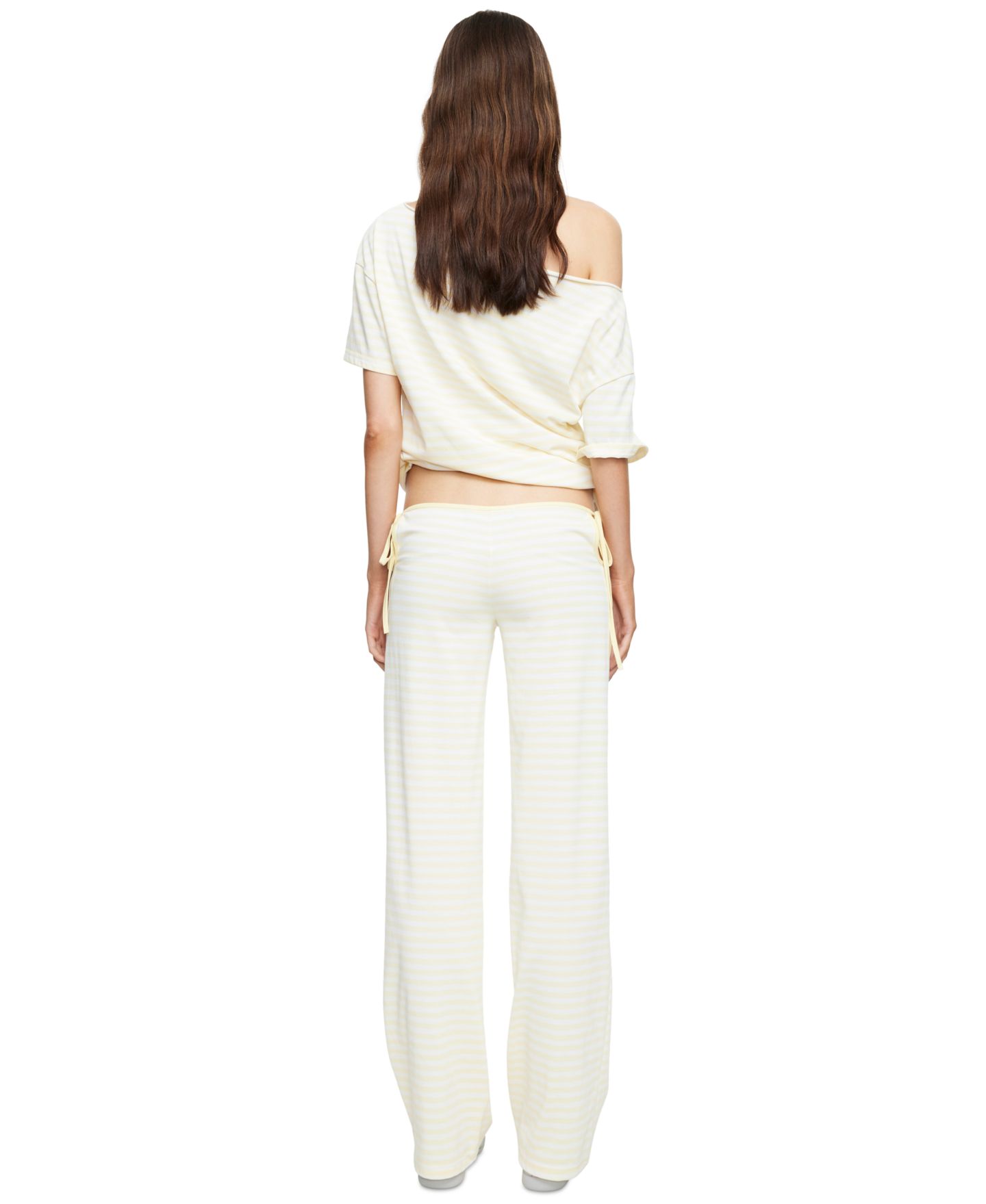Женские брюки Lioness Bloom Low-Rise Waist Tie, цвет: Lemontini — фото 5