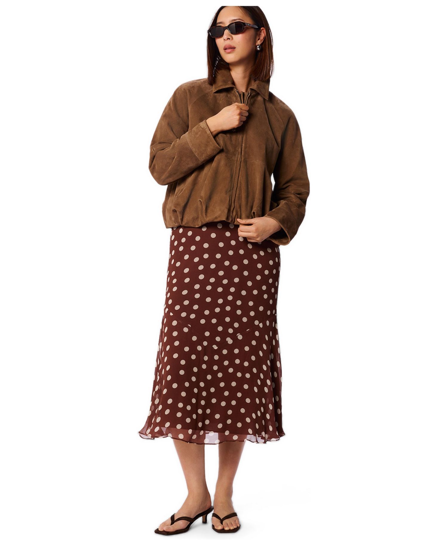 Women's Polka Dot Print Midi Dress
