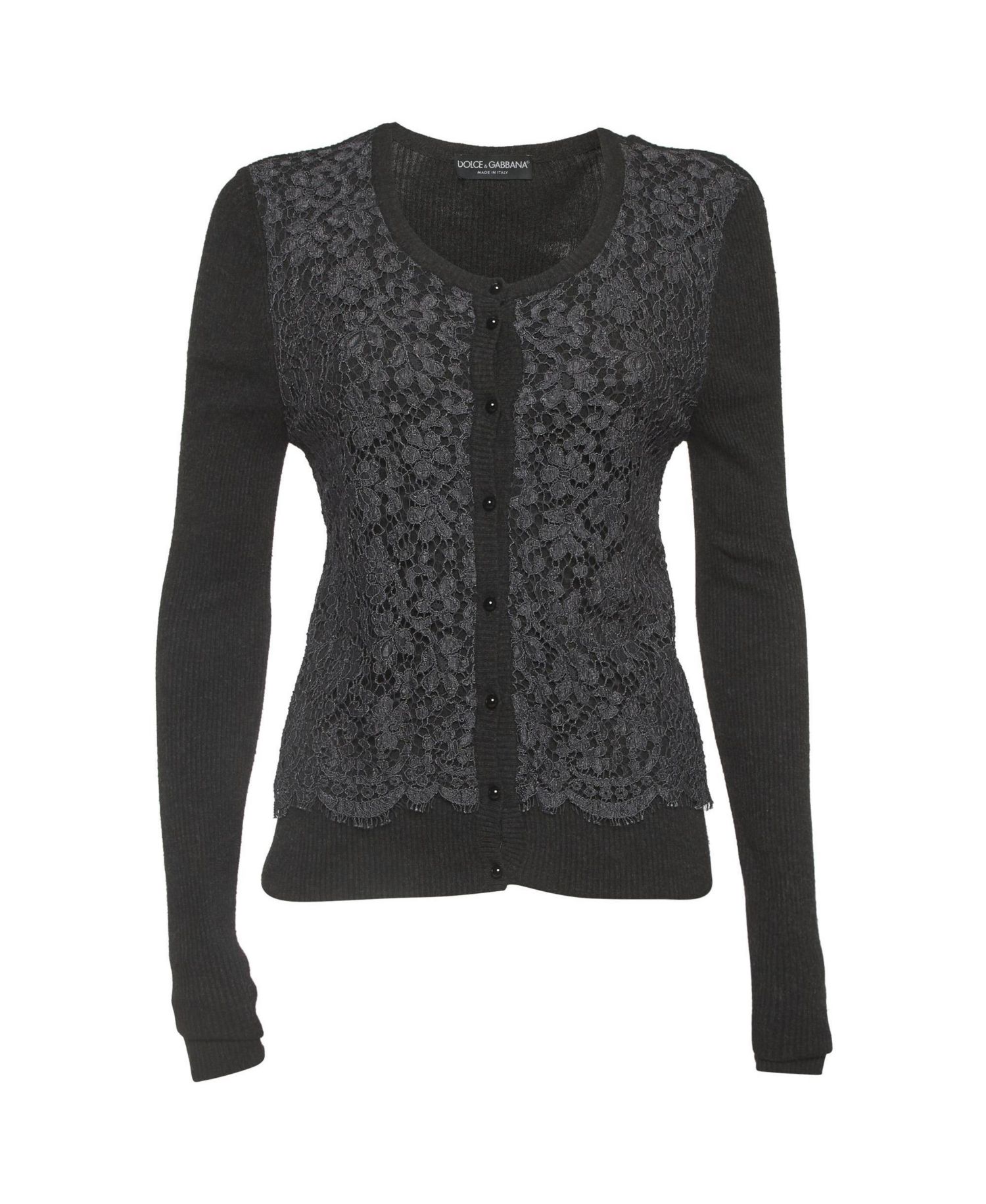 Women's Lace And Rib Knit Cardigan
