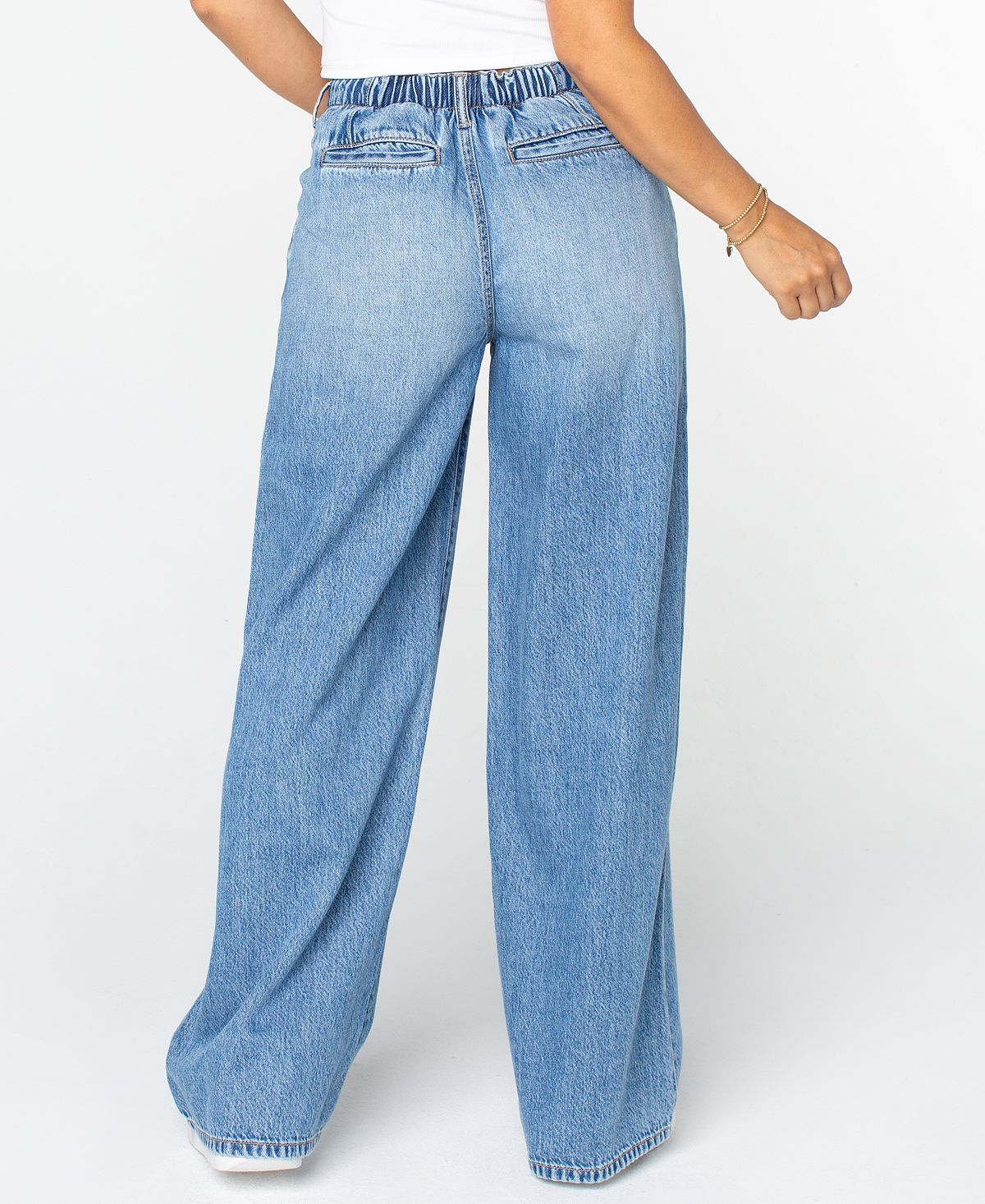 Celebrity Pink Juniors' Drawstring-Waist Wide-Leg Jeans view 4 — MAYCSS fashion products