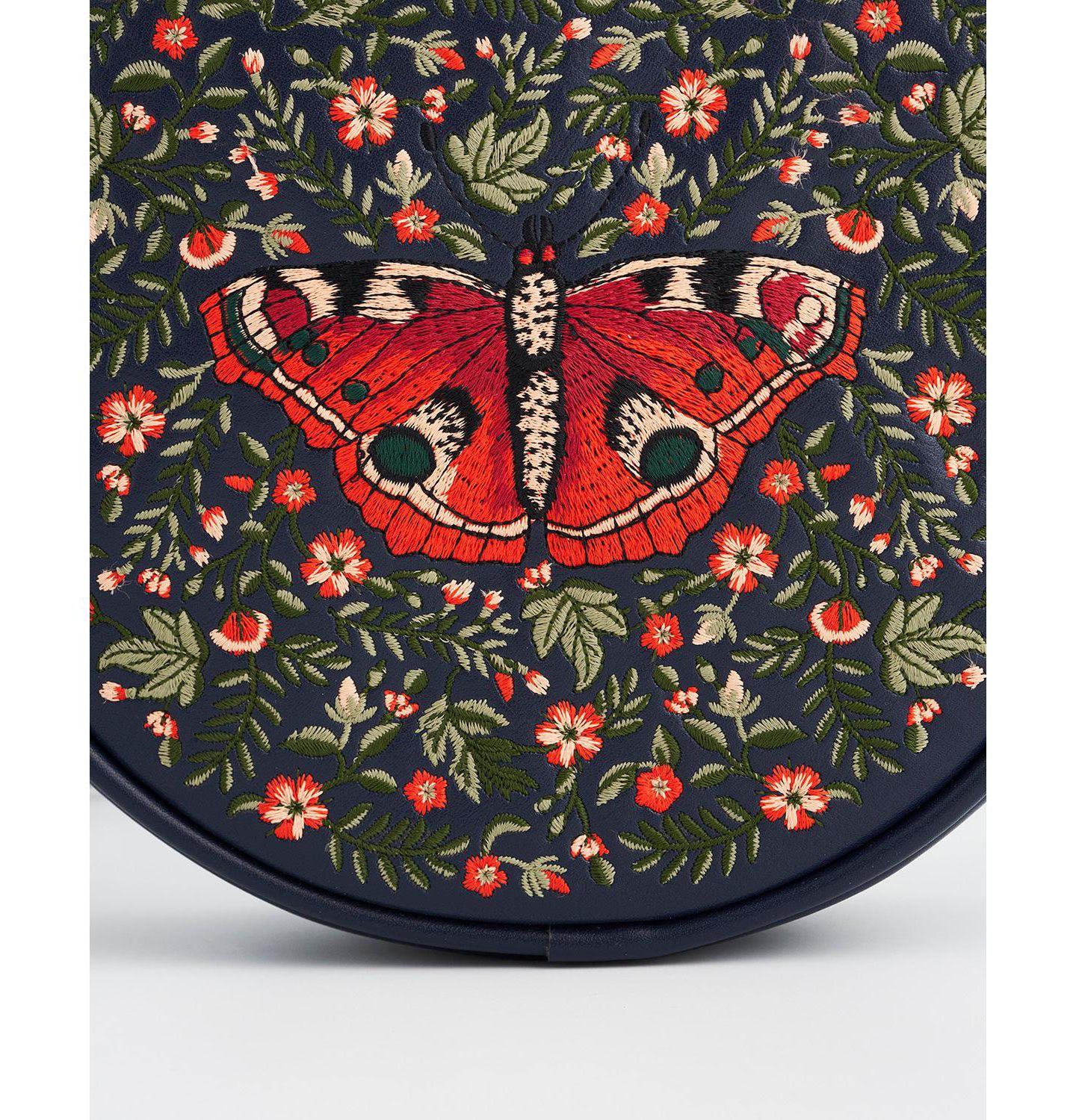 Женская сумка Fable England Butterfly Embroidered Circle, цвет: Тёмно-синий — фото 7
