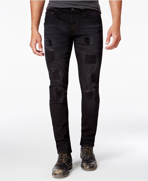Ring of Fire Men's Slim Fit Stretch Destructed Jeans, Created for Macy
