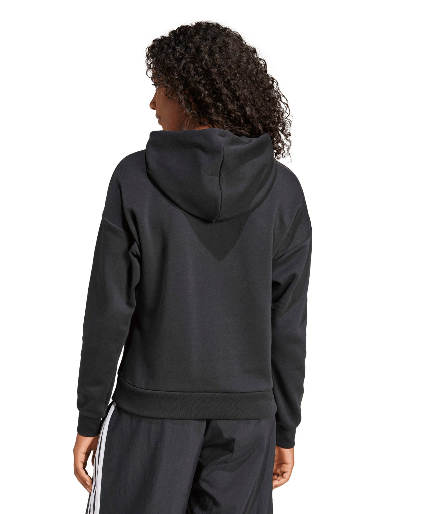 Женское худи adidas Essentials Long-Sleeve Logo, цвет: Чёрный / Белый — фото 9
