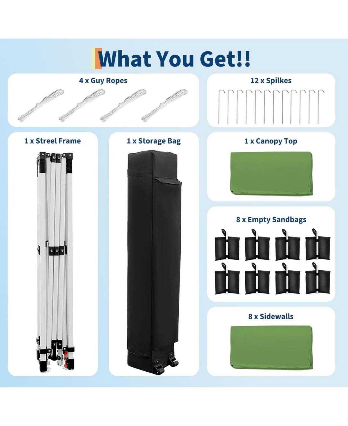 gaomon Outdoor Pop Up Canopy with 8 Sidewalls and Portable Roller Bag